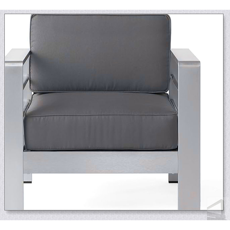 Fauteuil club CAPE CORAL MP2 avec structure en aluminium résistant aux intempéries et coussin en mousse haute densité pour un confort ultime