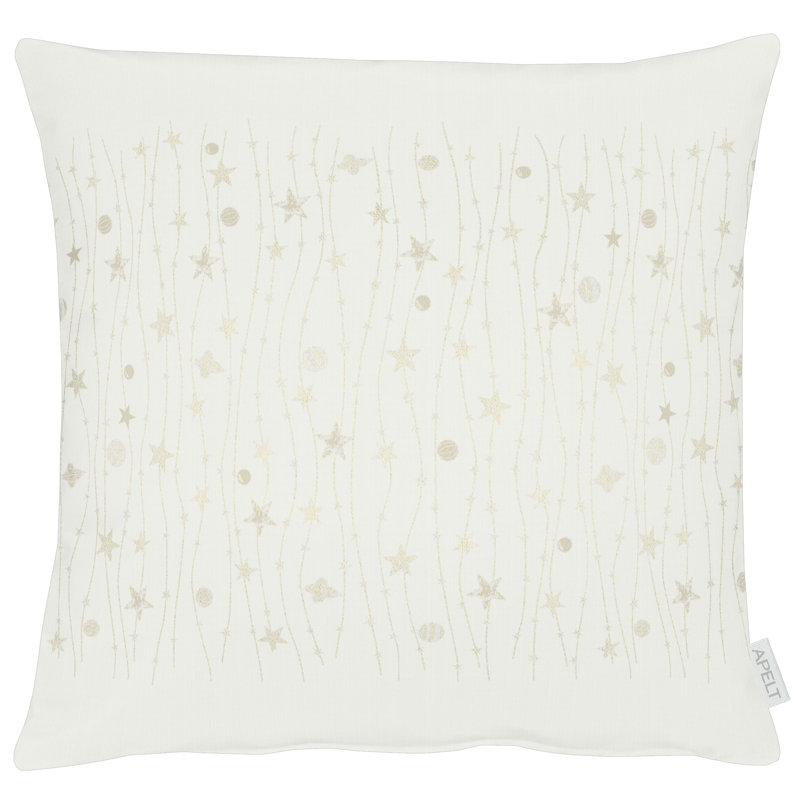 Brais Square Throw, Gold/Ivory, 49cm H x 49cm W, Cushion Cover Only - No Insert