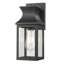 14.25 in. 1-Light Matte Black Outdoor Wall Lantern With Clear Glass Panes