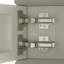 Console demi-lune artisanale avec motif blanc-558830714