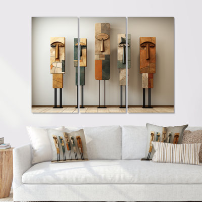 Ensemble d'œuvres d'art sur toile «African Traditional Spirit Totems»