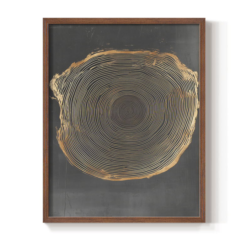 Abstract XCIX Framed Print - Ready To Hang - Made in USA, 14" H x 11" W, Brown
