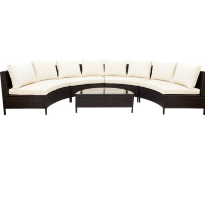 Radoje 5 Pieces AllWeather PE Rattan Wicker Sofa Set Outdoor Patio Sectional Set HalfMoon Sofa Set -  Latitude Run®, FD6EB6D69ADF42C88A014265346B4F04