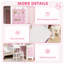 AIYAPLAY Kids Dressing Table and Stool Set with 2-Colour LED Lights White