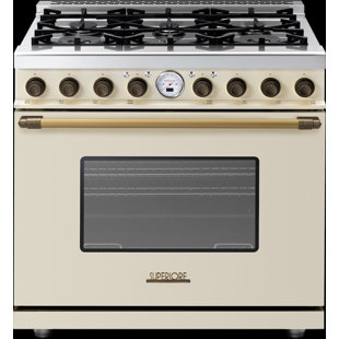 Cuisinière autoportante 36 po Deco en crème mat avec bronze