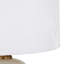 Lampe de table blanche nervurée en verre avec détails dorés