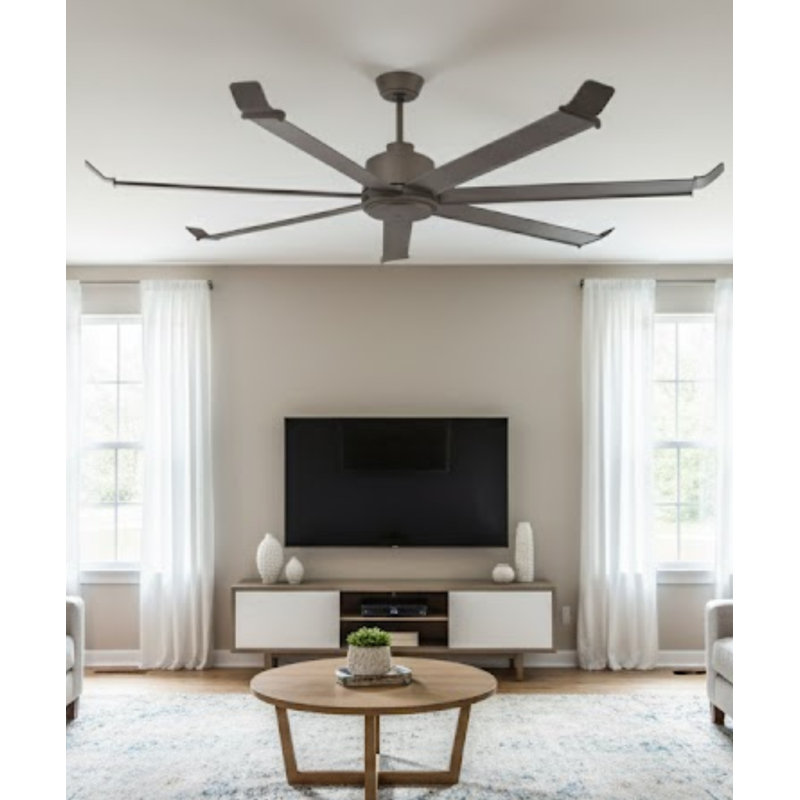 Ventilateur de plafond 7 pales 80 po finition bronze huilé avec contrôle mural