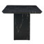 Ensemble de table et de chaises, ensemble de table de salle à manger en panneau de fibres à densité moyenne à motif de marbre - avec 6 chaises en tissu de lin, assise et dossier intégrés, matériau en lin et coton-2066820723