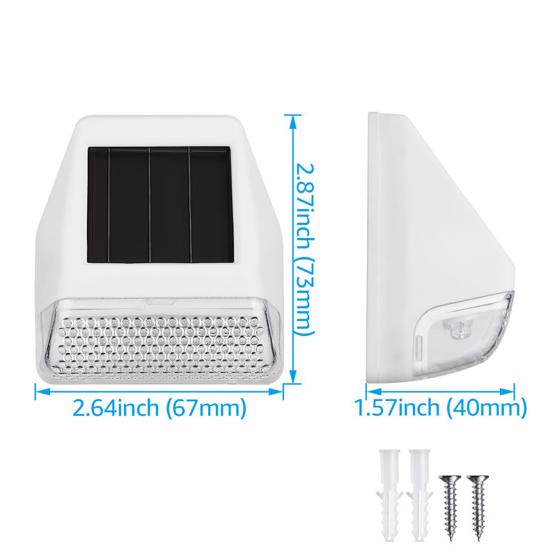 Hohtaa Integrated LED Solar Deck Lights Low Voltage Waterproof for Fence Step Yard Pathway, White