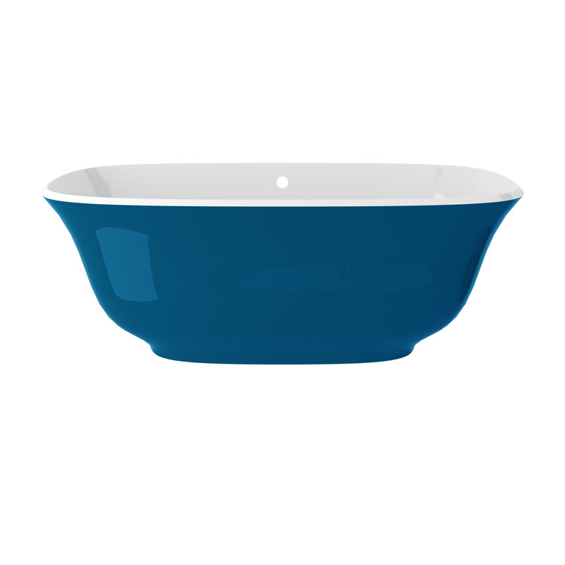 Amiata 65"x 32" Freestanding Soaking Bathtub, Brilliant Blue