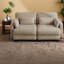 Canapés d'angle à compression, canapé modulaire en chenille camel, intérieur moderne et compact