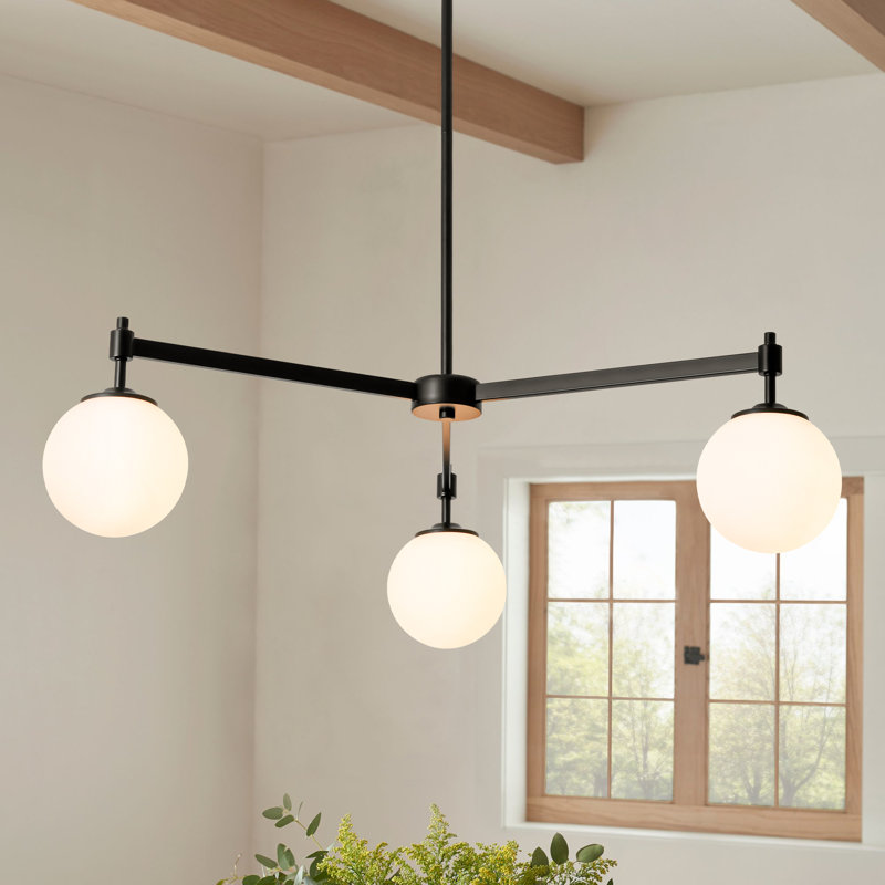  Lustre linéaire à 3 lumières pour salle à manger AstralArc, Laiton poli