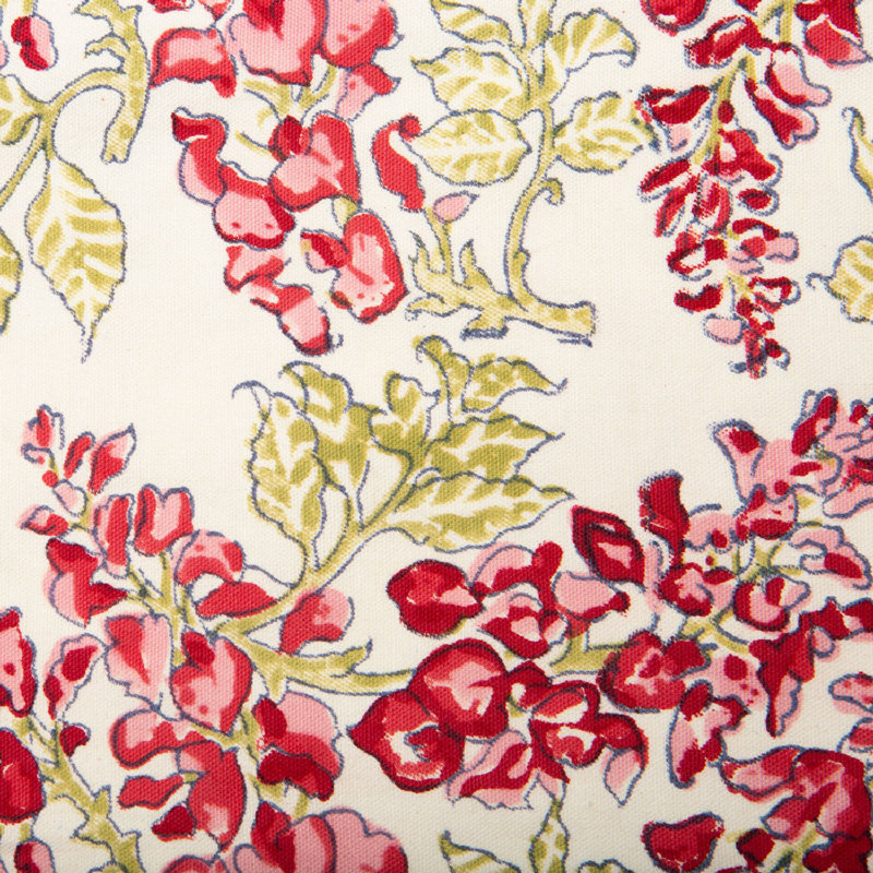 Wisteria Handmade Floral Tablecloth, 128" x 71", Pink/Green