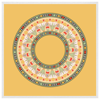 Bilche Orange Circle Ornament. Round Frame - Single Picture Frame Print