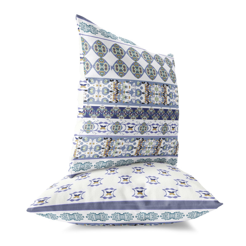 Petal Pathway Paisley Outdoor Reversible Throw Pillow, 16" x 16"