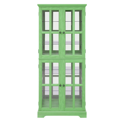 68.7" Tall Display Storage Cabinet With Glass Doors And LED Lights