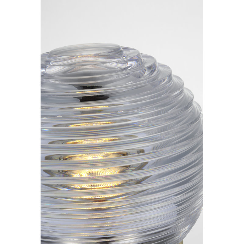 Waterford Circon 7" Rechargeable Accent Lamp  with Clear Crystal, Black