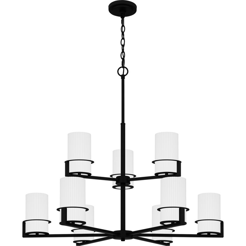 Ephemerine 9 - Light Dimmable Tiered Chandelier, Matte Black