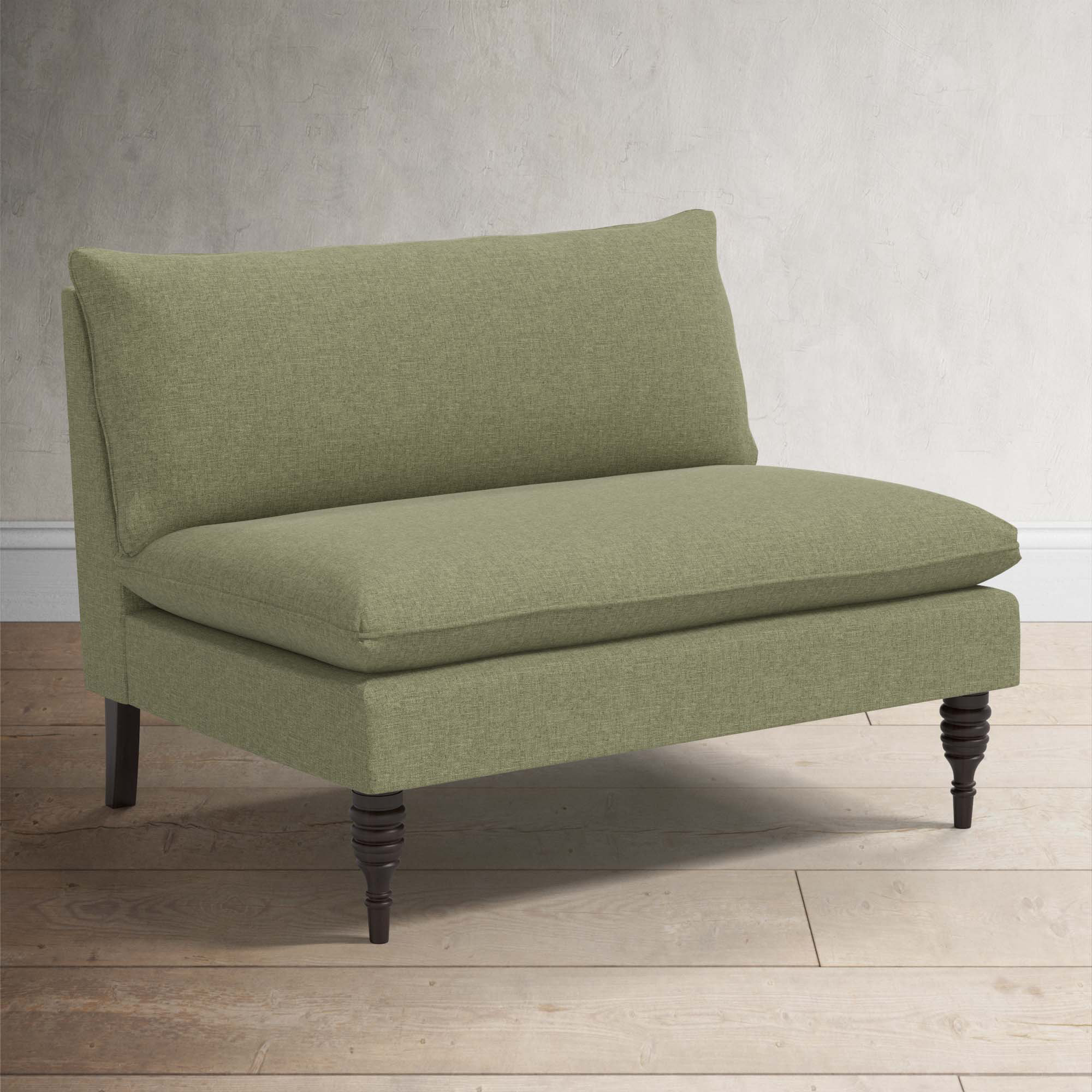 Varick 47'' Upholstered Settee, Zuma Laurel Textured Linen