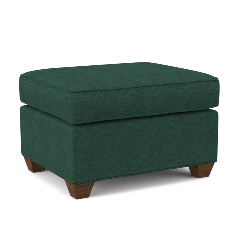 Avery 27" Wide Rectangle Standard Ottoman, Montana Walnut, Antic Jade