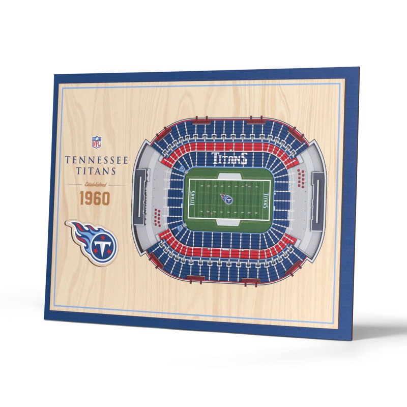 Art mural NFL 5 couches Stadiumview, Titans du Tennessee, Bleu sarcelle