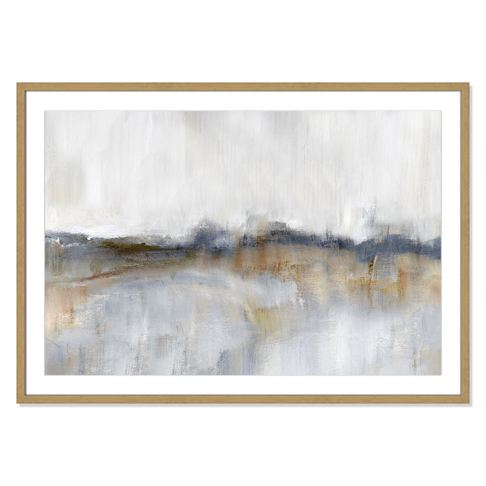 Autumnal Tide by Nan, 29.5" H x 41.5" W x 0.75" D, Natural Framed
