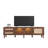 Rattan TV Stand With 3 Cabinets & 2 Drawers Media Console Table Tvs Up To 80'', LED Entertainment Center TV Cabinet