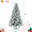 Arbre de Noël pré-éclairé enneigé, arbre de Noël articulé artificiel avec 350 lumières DEL multicolores, 8 modes de clignotement et 1389 pointes de branches de neige