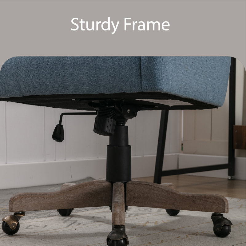 Chaise de bureau en lin, Bleu