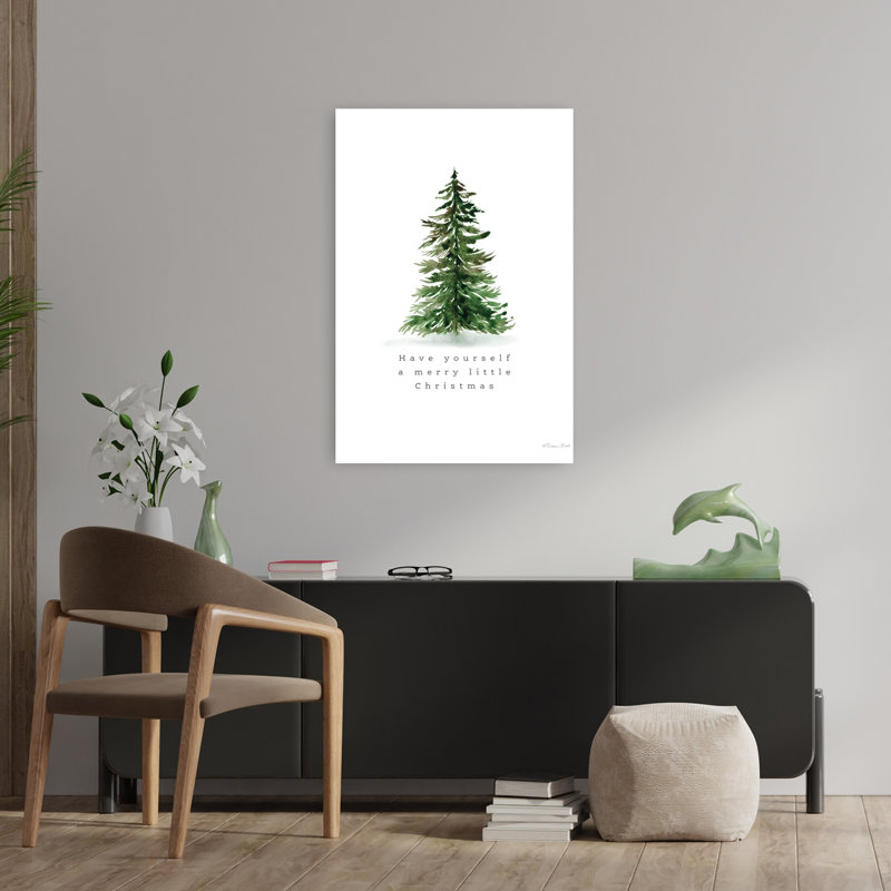 «Merry Little Christmas Abstract Contemporary Christmas Tree Winter Landscape Art», H 36 po x l 24 po