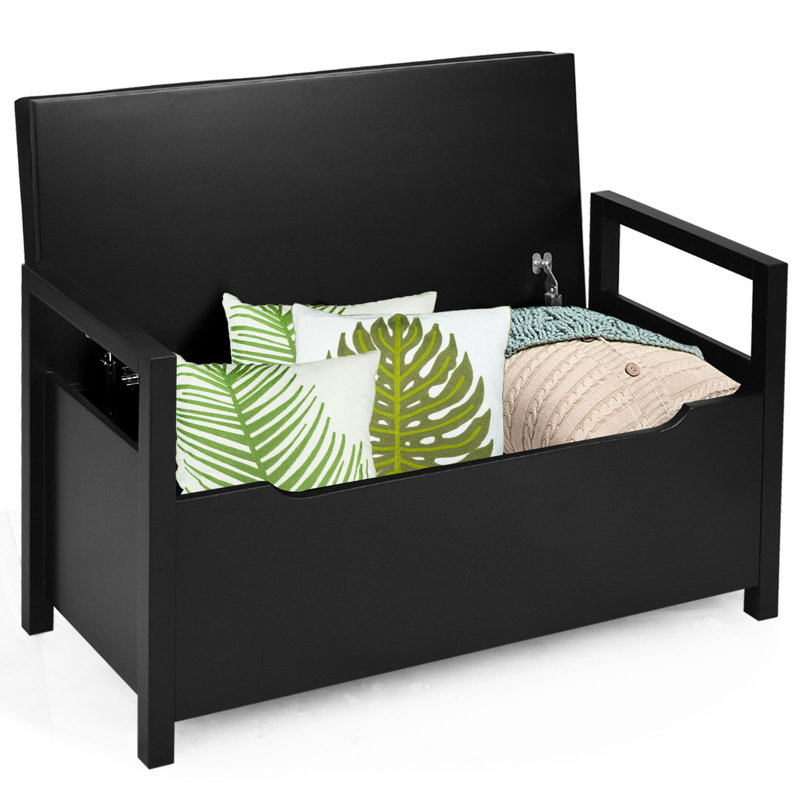 Kiera-Clare Upholstered Storage Bench, Black