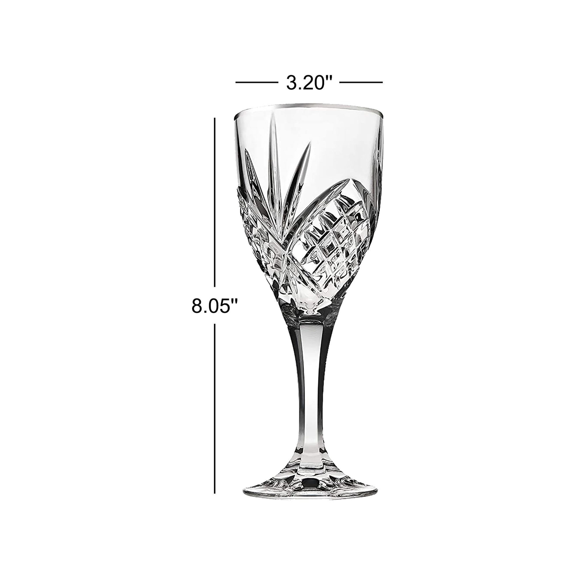 Dublin Crystal Gold Rim Water Goblet 16oz, Platinum
