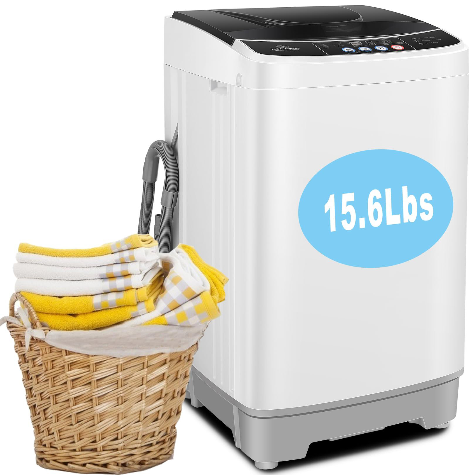  BLACK+DECKER Small Portable Washer, Washing Machine for  Household Use, Portable Washer 1.7 Cu. Ft. with 6 Cycles, Transparent Lid &  LED Display : Appliances