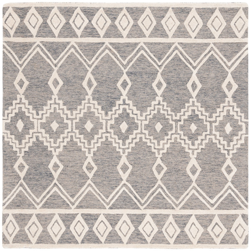 Abbiegail Hand Tufted Wool Southwestern Rug, Square 6'
