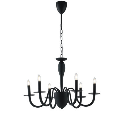 Ferndale 6 - Light Candle Style Chandelier