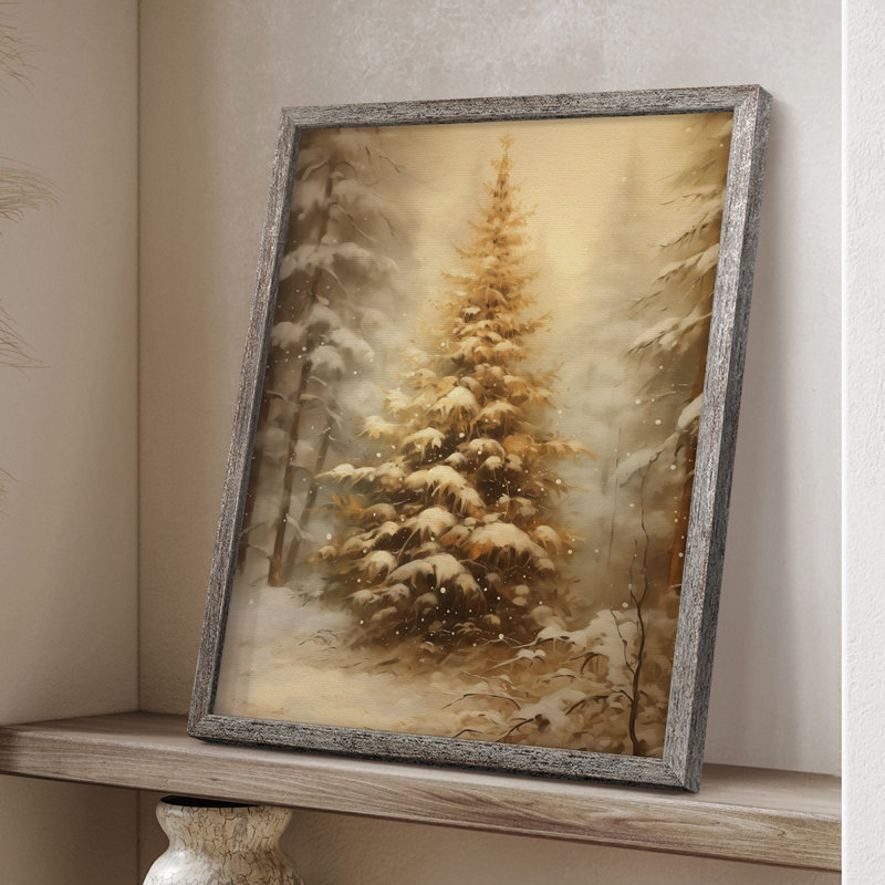 «Christmas Holiday Art», impression encadrée en bois massif, H 11 po x l 9 po