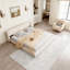 King Size Upholstered Bed Frame with Thick Fabric-1514845290