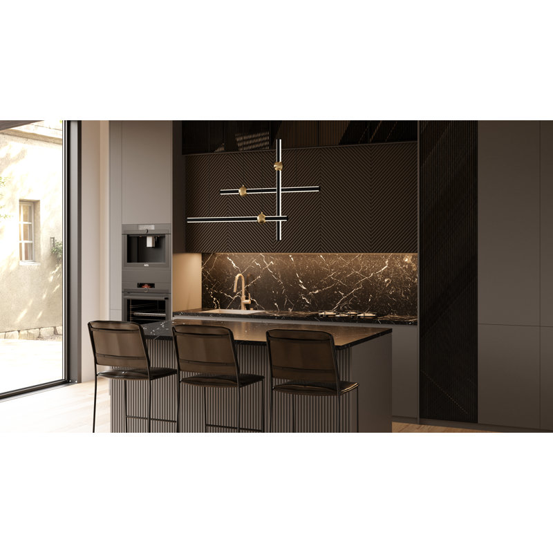 Harvick Integrated LED Matte Black Linear Chandelier