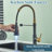 LED Light Kitchen Faucet with Pull Down Sprayer Industrial Single Handle Faucet for Farmhouse Camper Laundry Utility Rv Wet Bar Sinks-93608734
