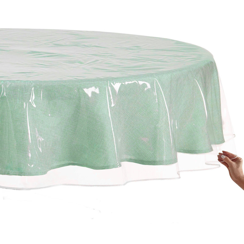 Sorfey Clear Plastic Tablecloth 70-Inch, 60" x 60"