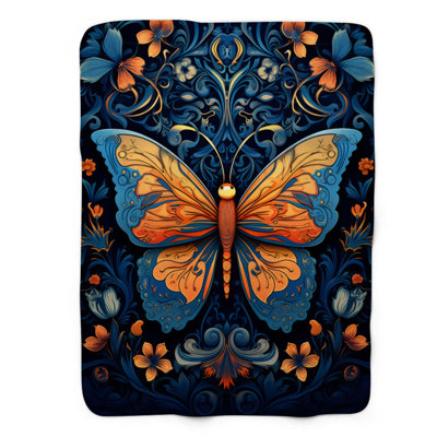 Magnifique papillon - couverture sherpa de qualité supérieure 1 pièce