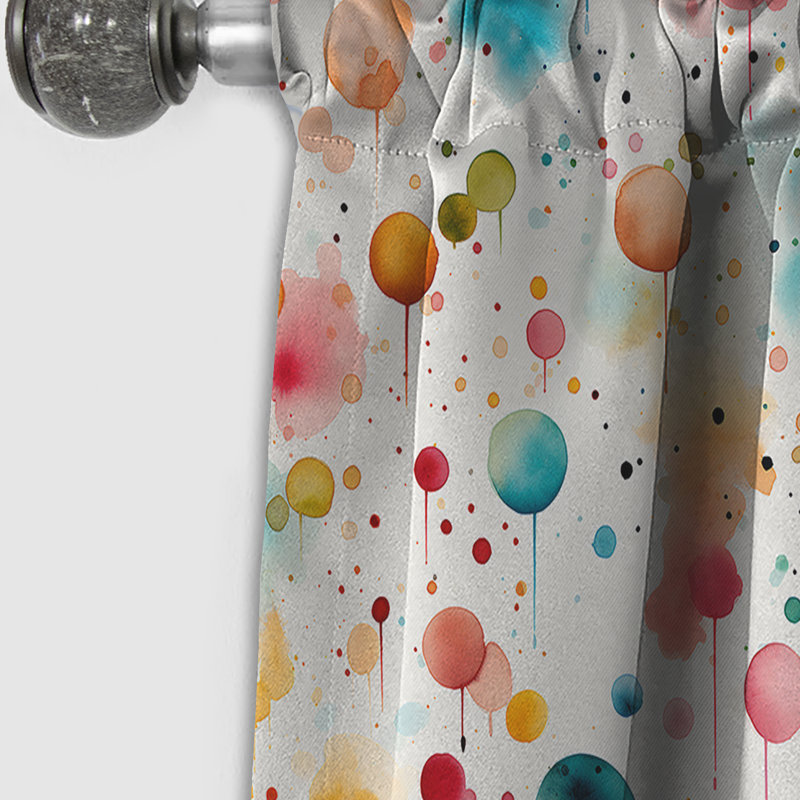 Motif à pois Watercolor Dreams II - rideau abstrait - rideau occultant - 1 panneaux, 52" W x 108" L