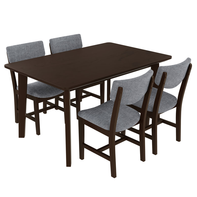 Ensemble de chaises de salle à manger 5 pièces, Espresso