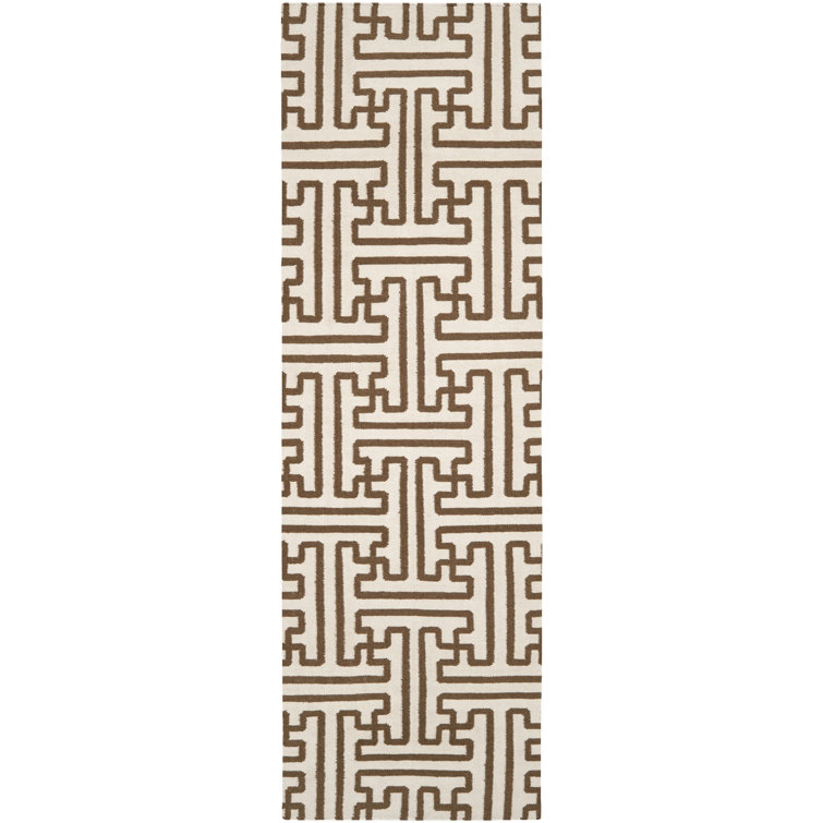 Tapis brun foncé / crème en laine tissé à la main Berkley