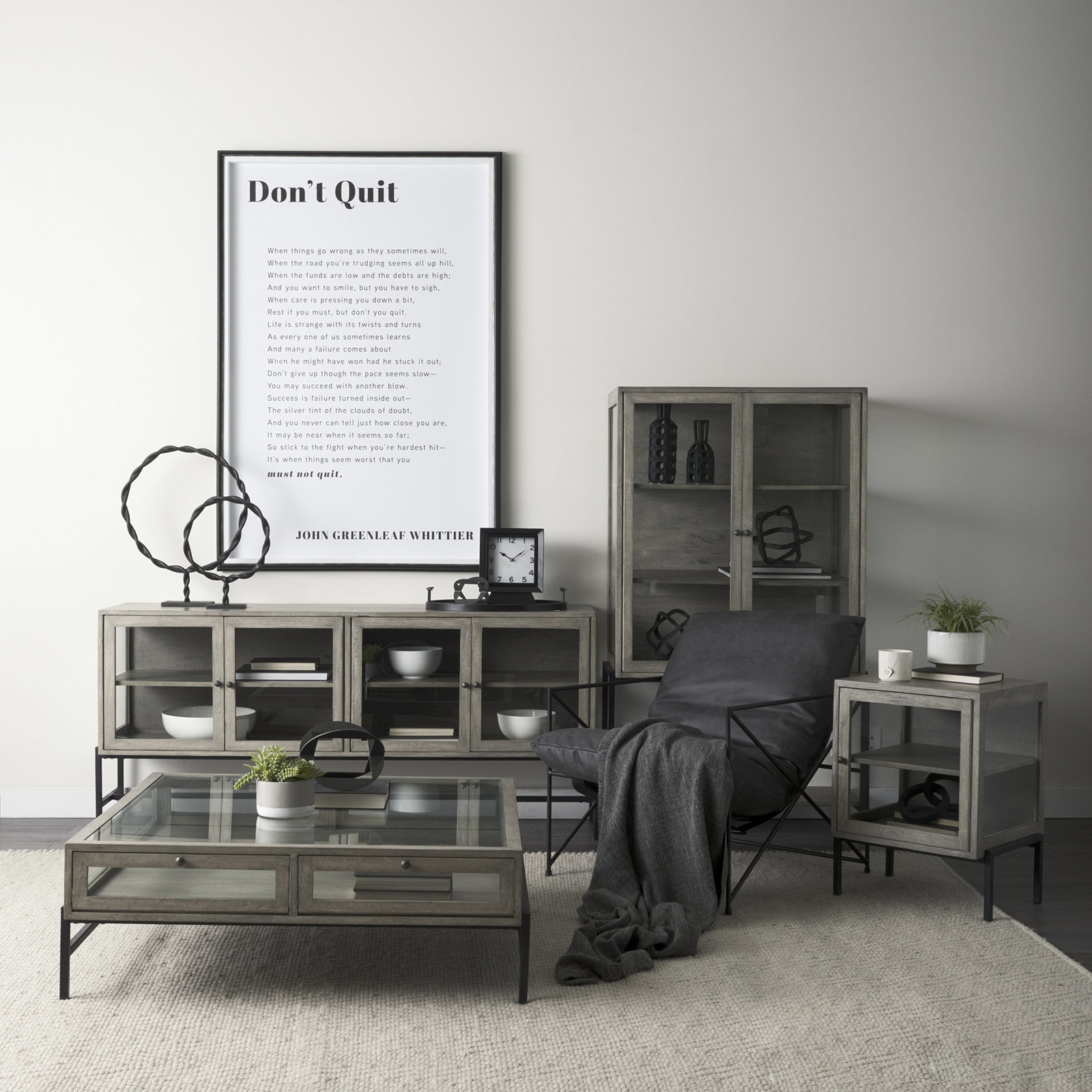 Warner Solid Wood End Table, Gray