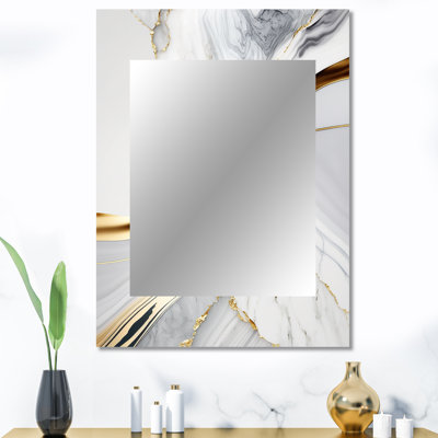Abstrait Geode Waves Grey IV - miroir mural abstrait unique