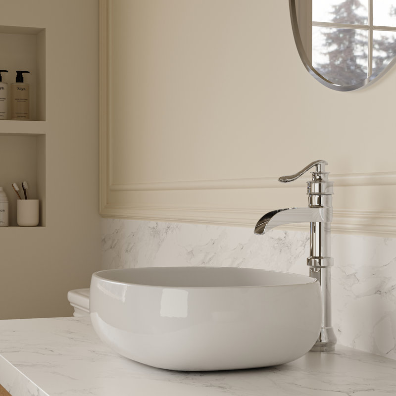 Deluge Waterfall Vessel Polished Chrome Single Hole, Single Handle With Drain Assembly