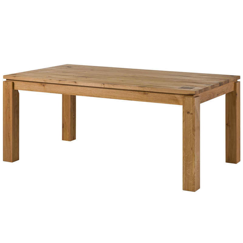 Glasgow Oak Solid Wood Dining Table, Brown, H76 x L180 x W100cm
