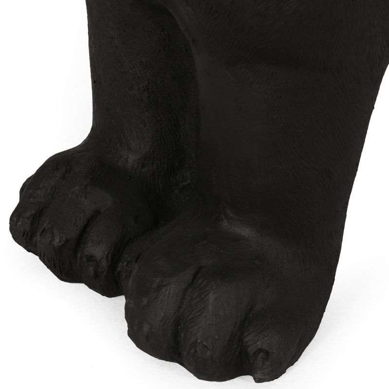 Black Dog Bench - Lightweight Concrete, No Assembly, 31.53" W X 8.82" D 16.93" H With Accent