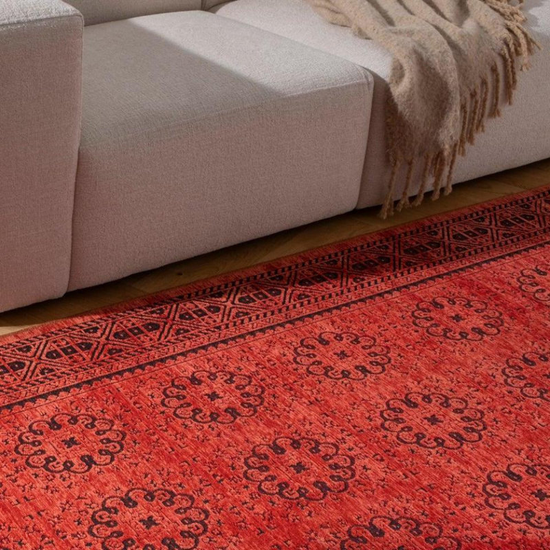 Petal Slim Washable Rug, Cerise, Rectangle 9'10" x 13'1"